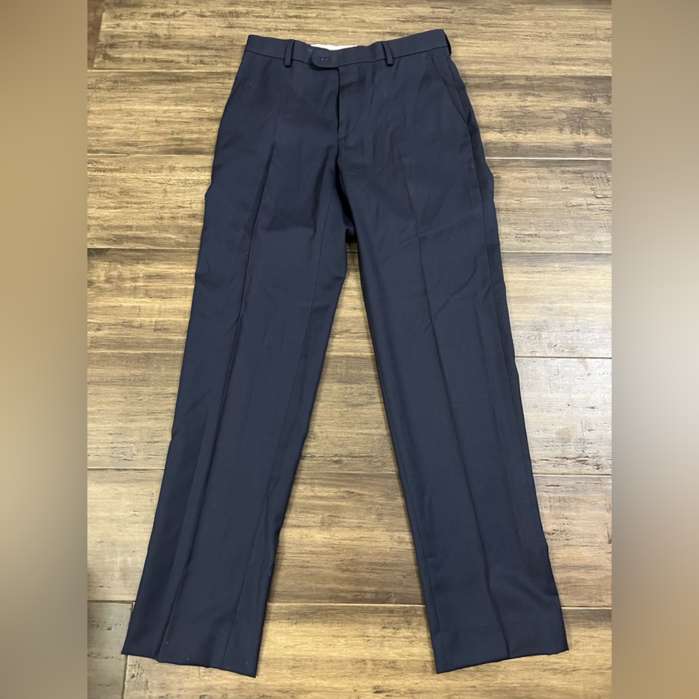 Navy blue men teen Joe Abboud wool dress pants 15 W 31 L
